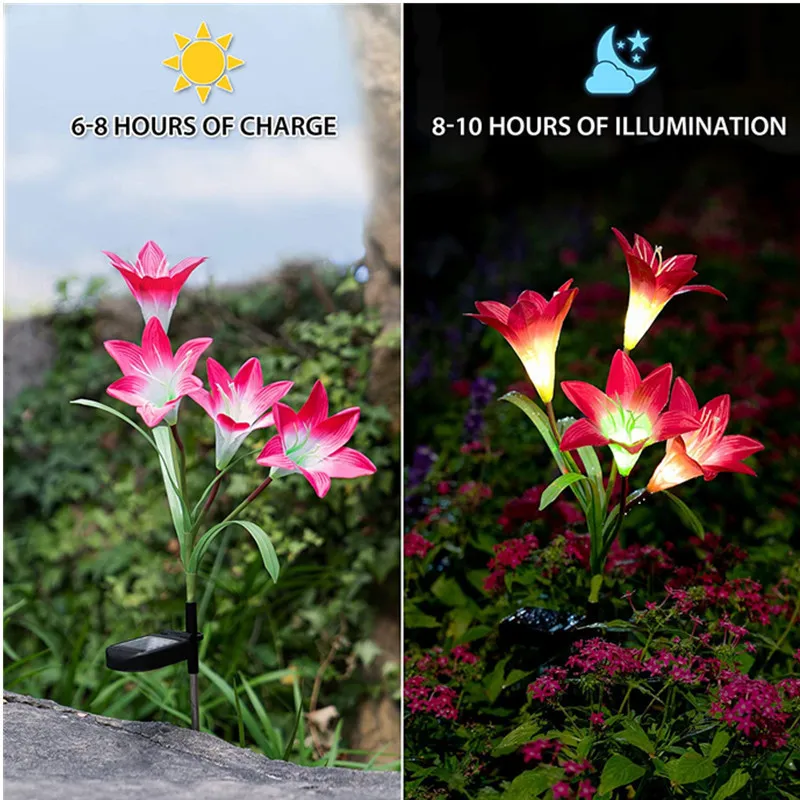 Outdoor Solar Lily Flower LED Lights