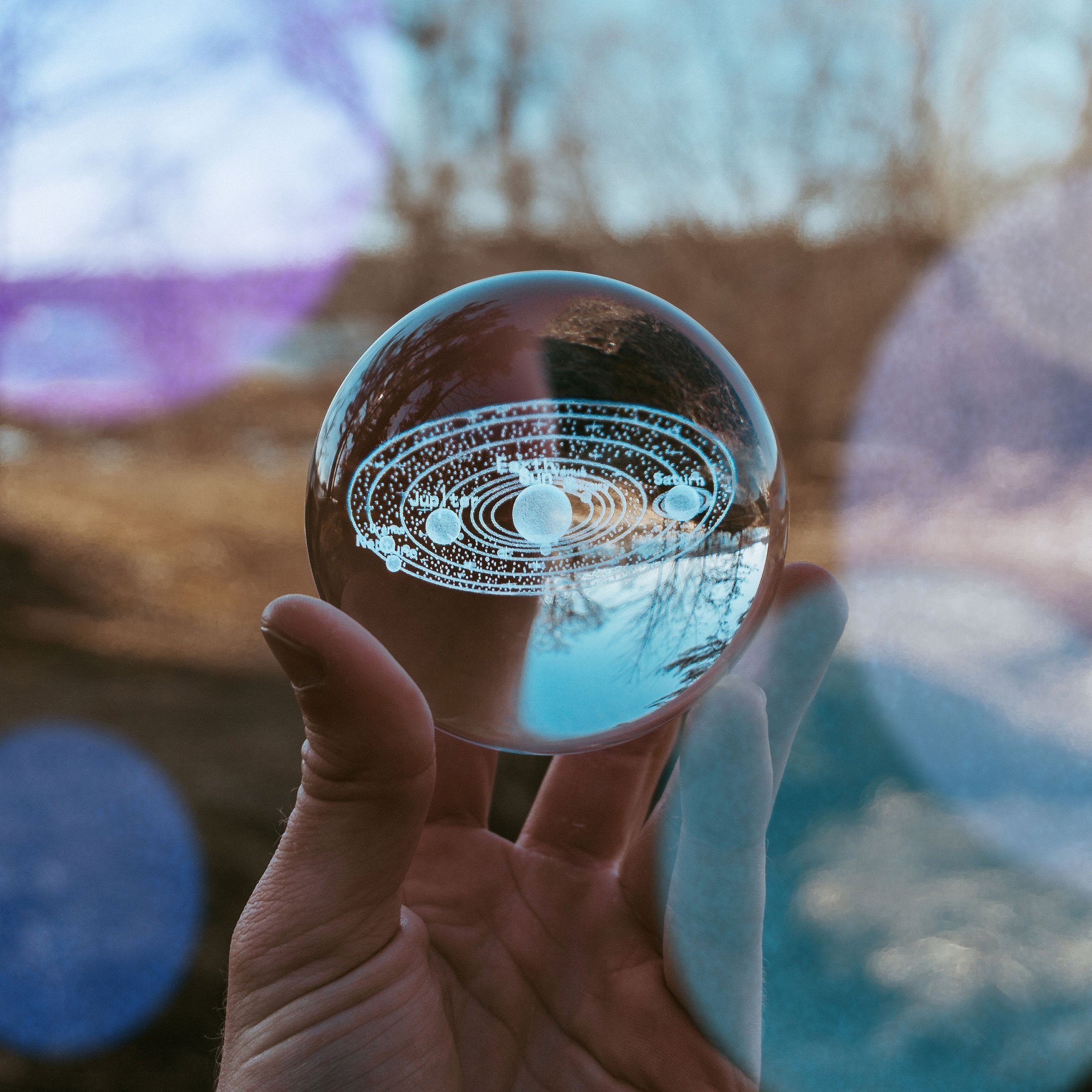 Engraved Solar System Sphere