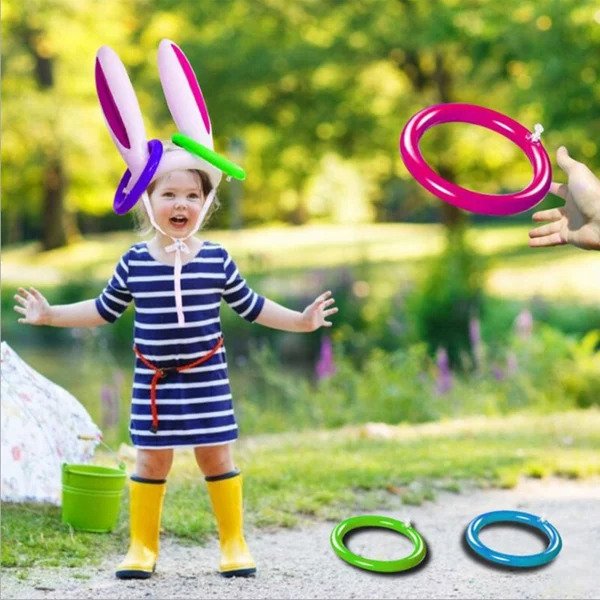 Inflatable Easter Bunny Ears Ring Game Toy