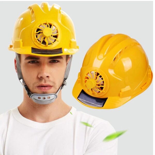 Solar Power Cooling Fan Safety Helmet