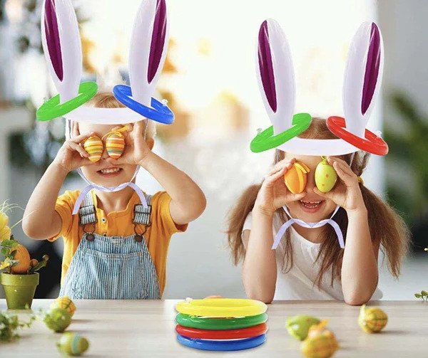 Inflatable Easter Bunny Ears Ring Game Toy