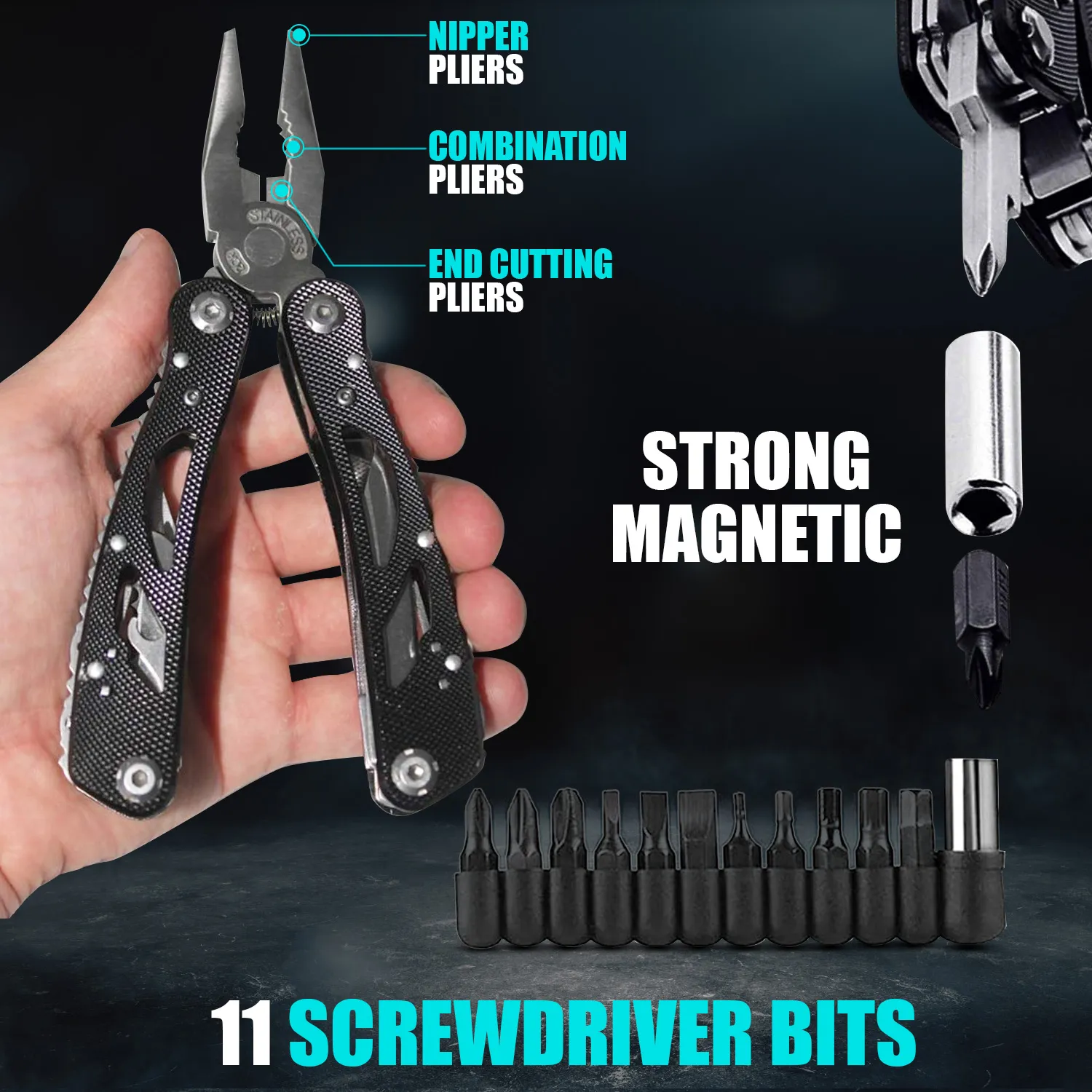 Multitool Pliers Set with Screwdriver Bits