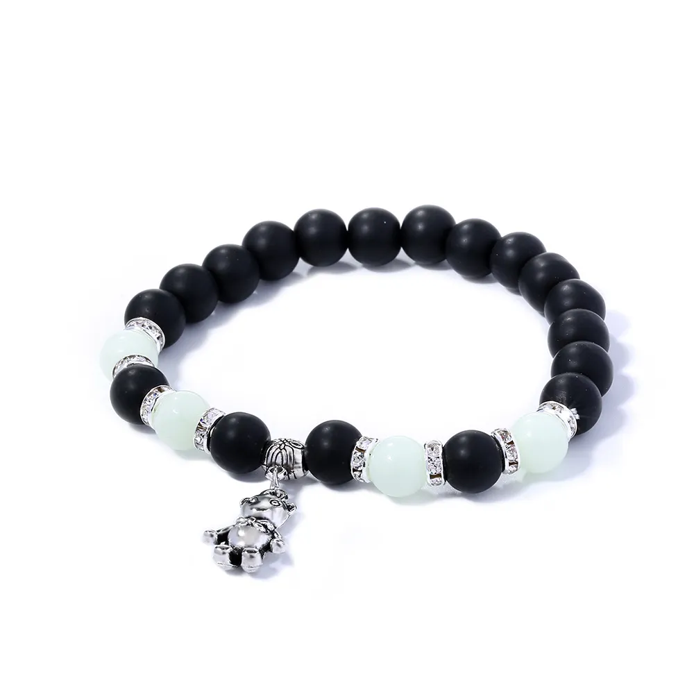 Glass Bead Luminous Bear Bracelet