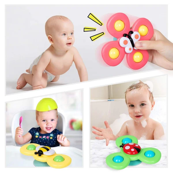 3pc Suction Cup Spinning Toy