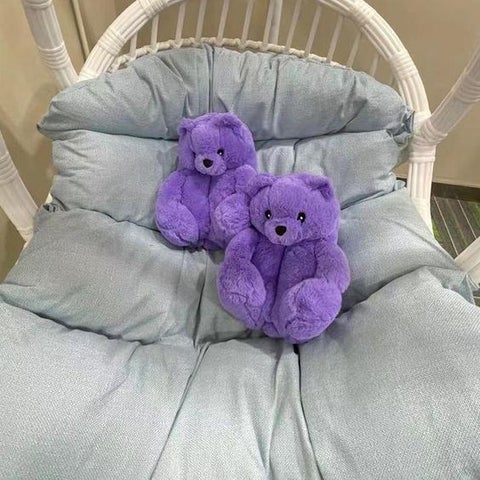 Comfy Teddy Bear Plush Slippers