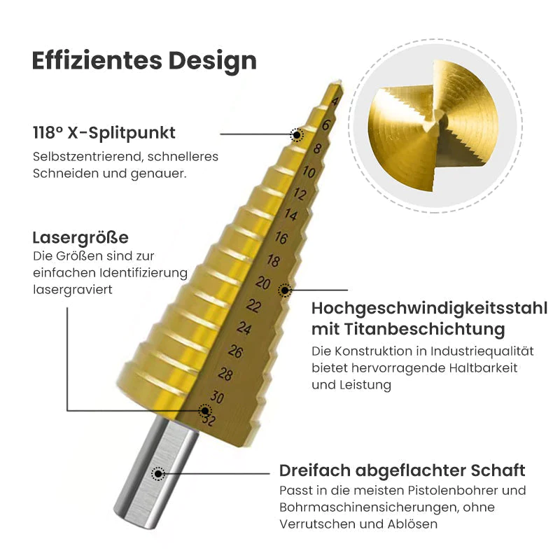 Stufenbohrer Nutsge Bohrer Set(6 Stck)