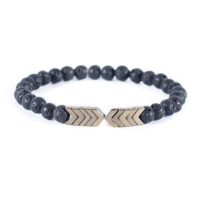 Arrow Lava Stone Bracelet