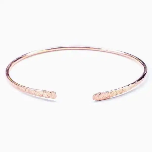 Hammer Textured Bare Copper Bangle