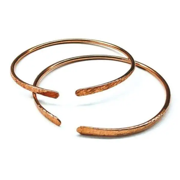 Hammer Textured Bare Copper Bangle