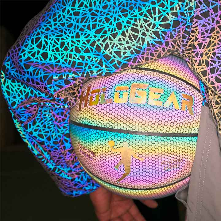 Holographic Reflective Glowing Basketball