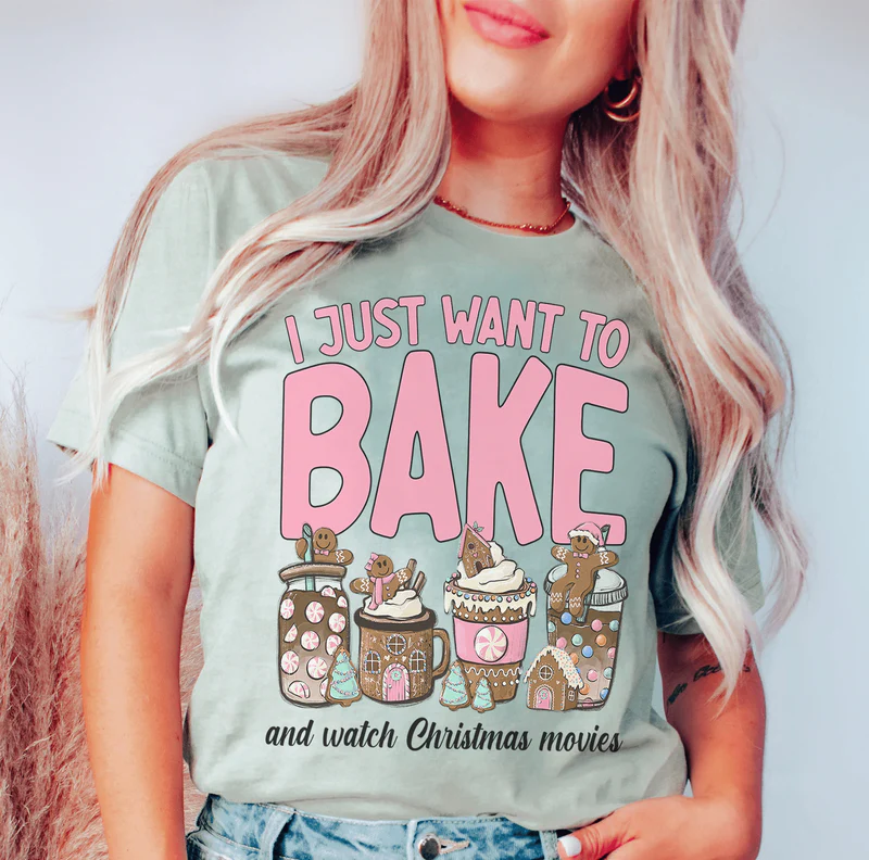 I Just Want To Bake And Watch Christmas Movies Tee