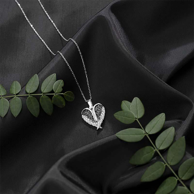 Heart & Angel Wings Necklace with Pendant