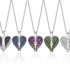 Heart & Angel Wings Necklace with Pendant