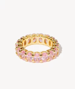 Iconic Nina Gold Ring in Pink Crystal