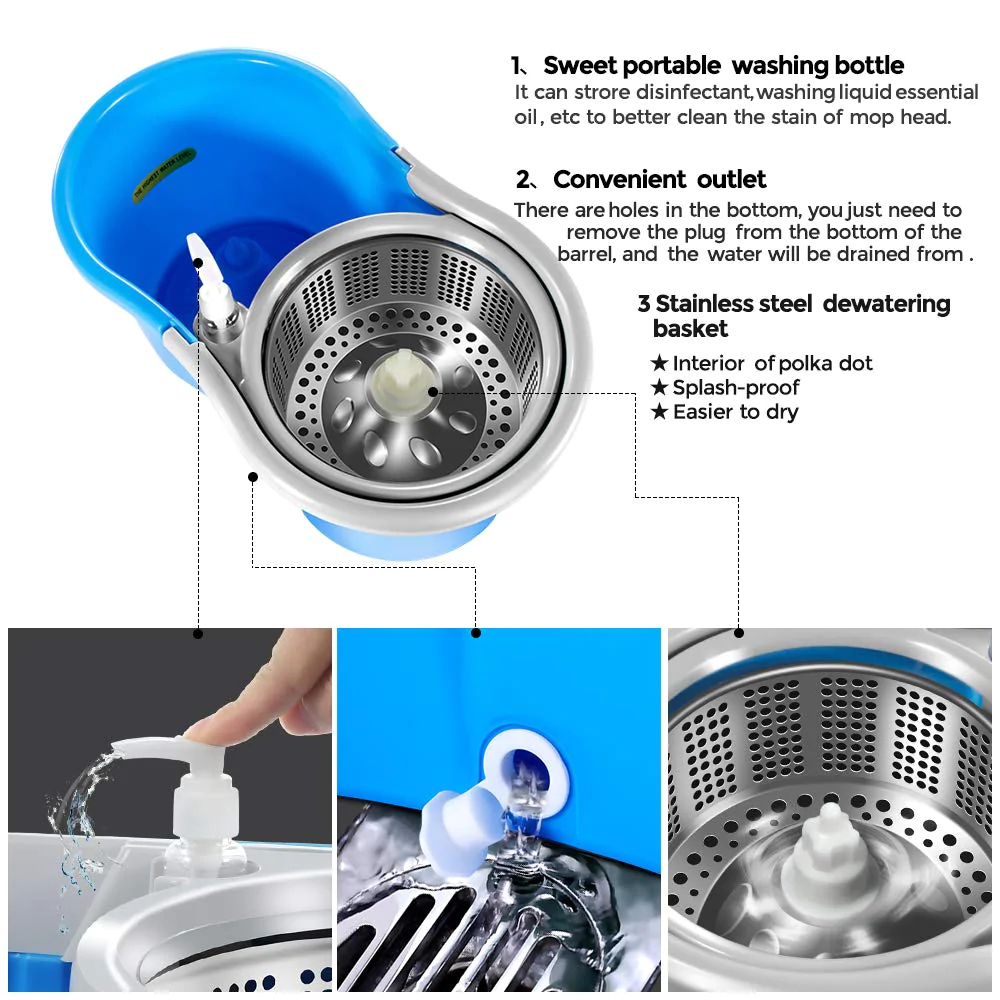 Spin Mop And Bucket Floor Cleaning System