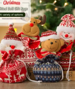 Christmas Knitted Doll Gift Bags