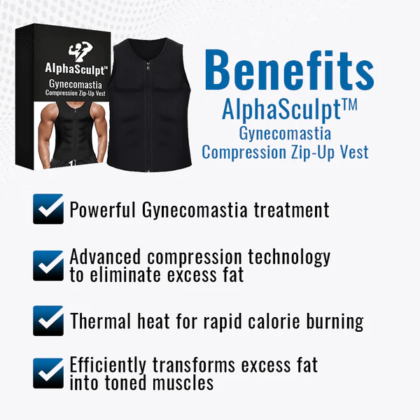 AlphaSculpt Gynecomastia Compression Zip-Up Vest