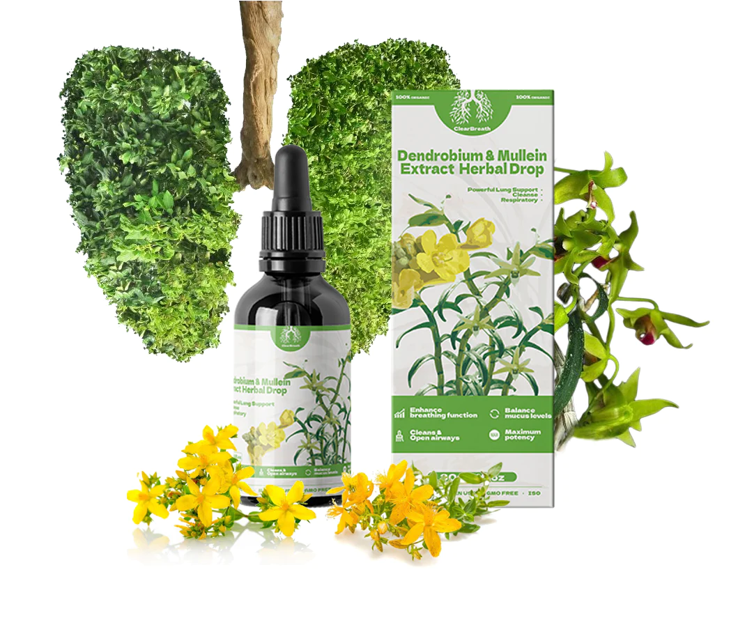 ClearBreathŽ Dendrobium & Mullein Extract  Powerful Lung Support & Cleanse & Respiratory