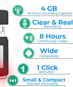 Guardian 1ClickON Secret USB Voice Recorder