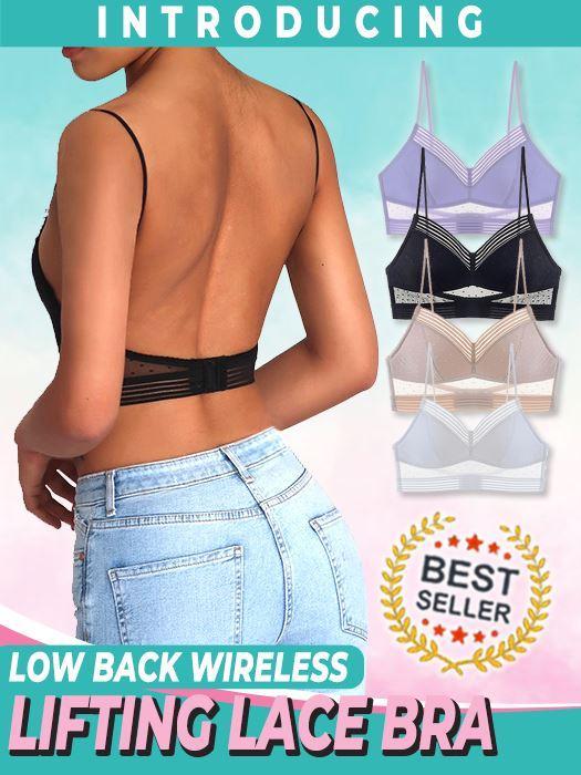 Low Back Wireless Lifting Lace Bra