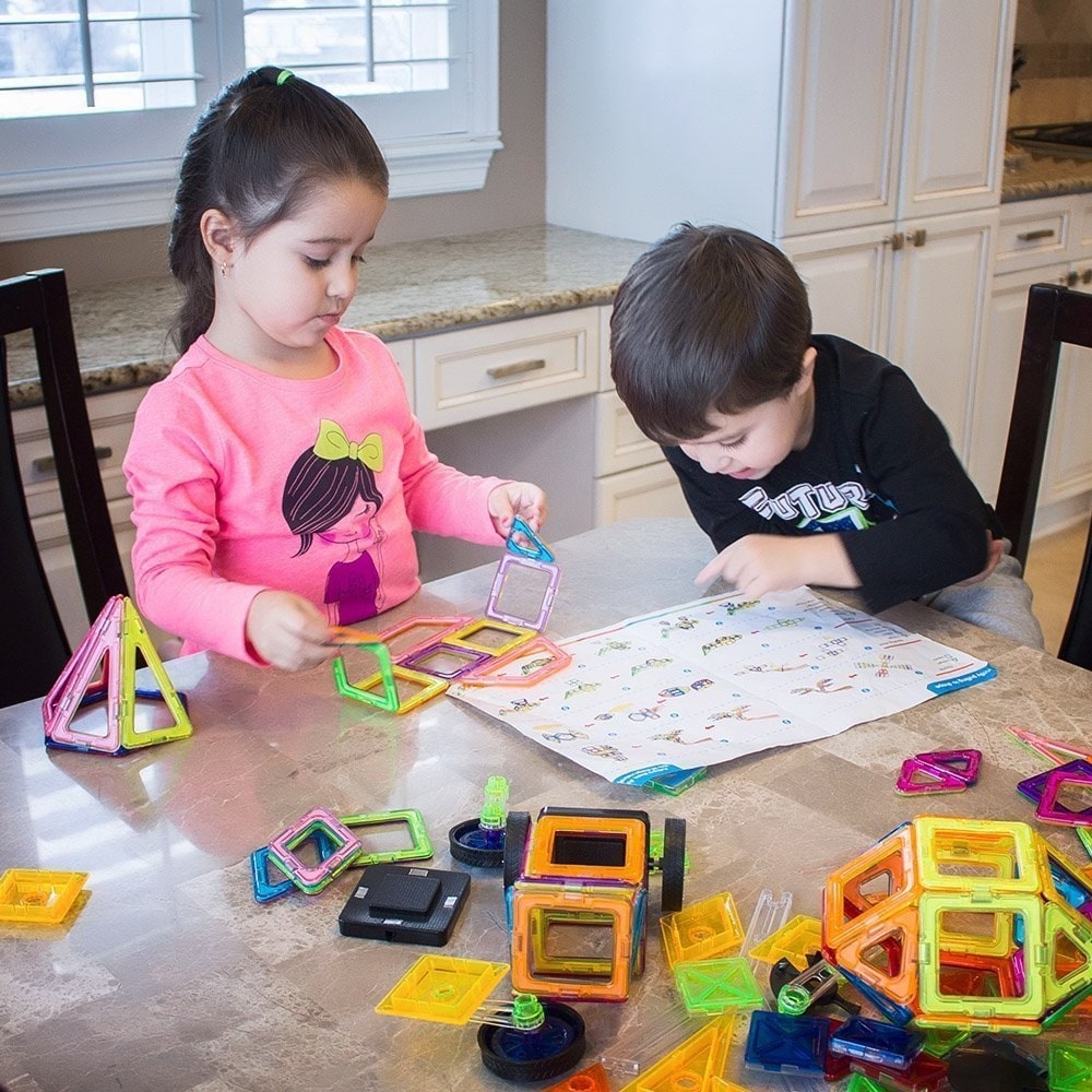 Magnetic Building Blocks For Kids (111 Pieces)