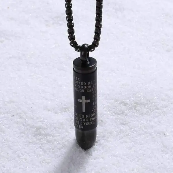 Mens Silver Bullet Necklace