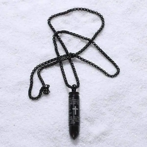 Mens Silver Bullet Necklace