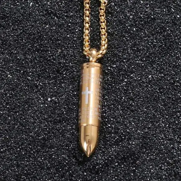 Mens Silver Bullet Necklace