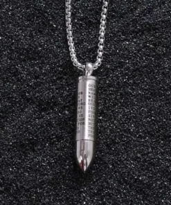 Mens Silver Bullet Necklace