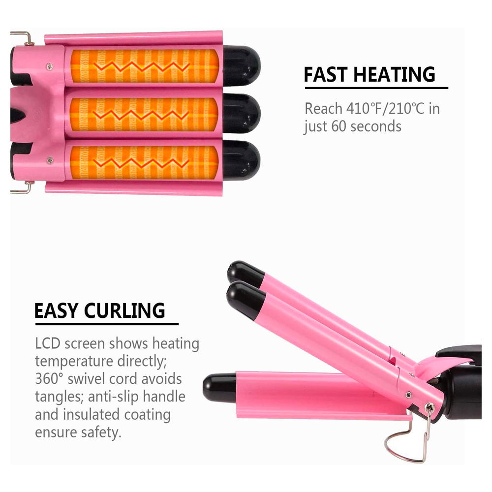 Three Barrel Mermaid Hair Styler Curling Iron