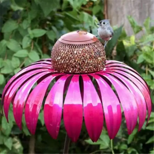 Art Metal Bird Feeder With Stand