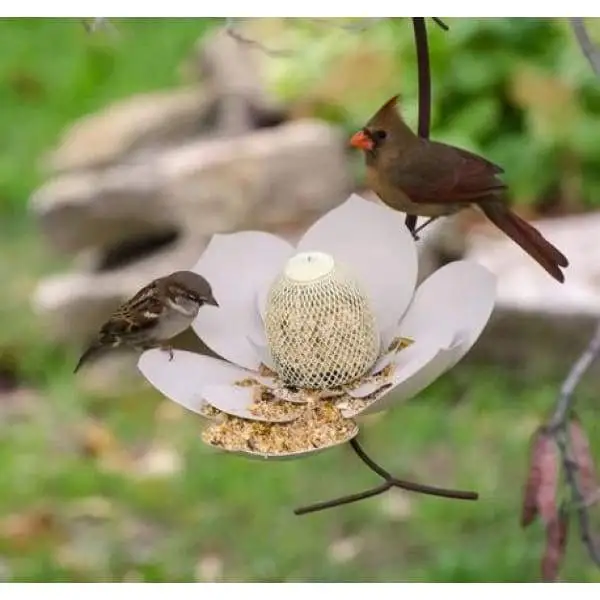 Art Metal Bird Feeder With Stand