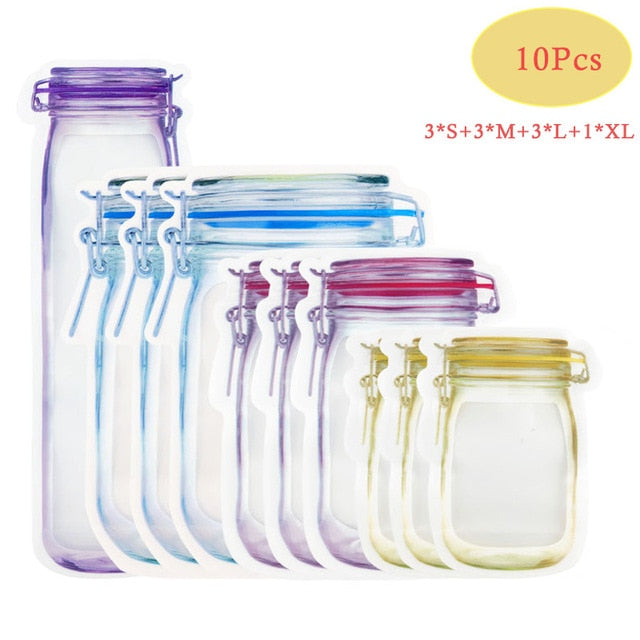 Reusable Mason Bottle Ziplock Bags