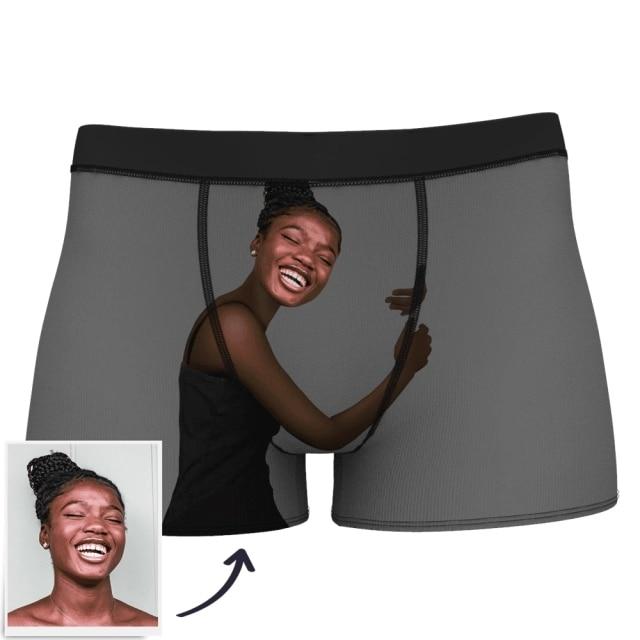 Custom Girlfriend Hugs Boxer Shorts Christmas Gifts