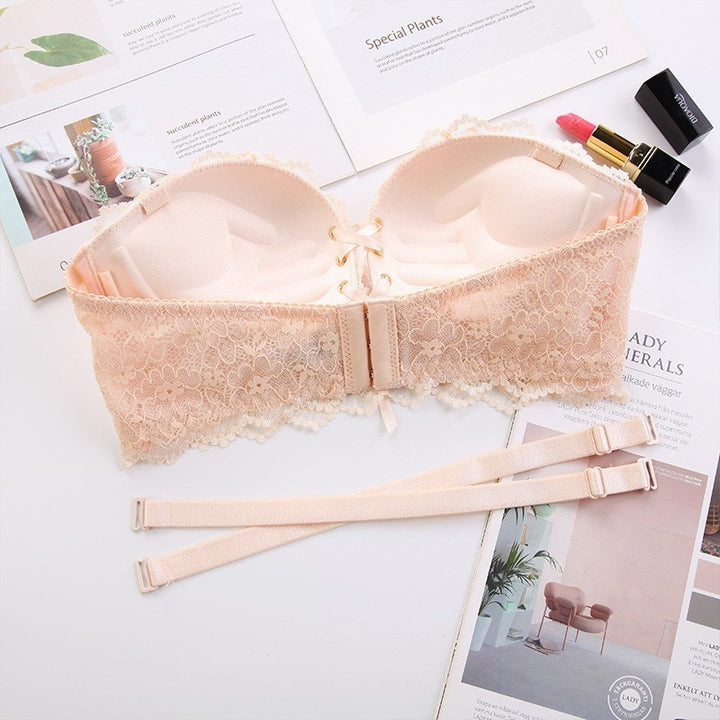 Lace-Up Strapless Bra