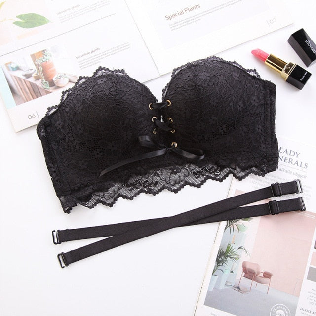 Lace-Up Strapless Bra