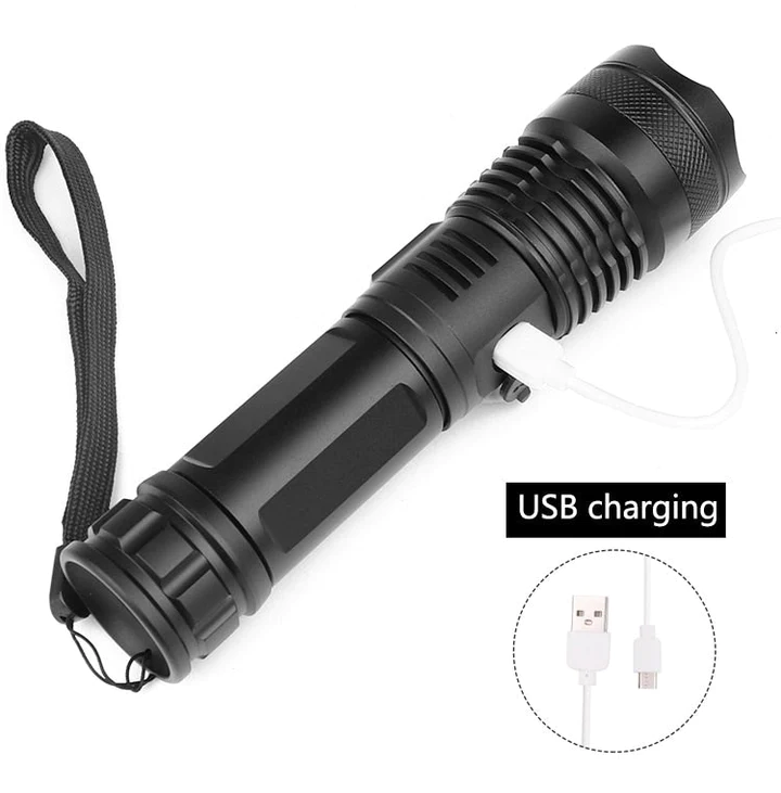 LED Rechargeable Tactical Laser Flashlight 90000 High Lumens