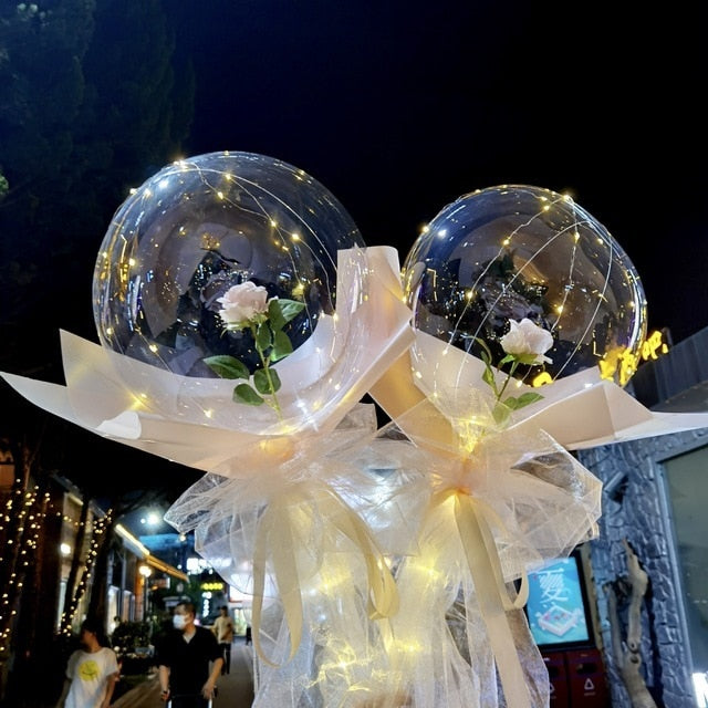 LED Luminous Balloon Rose Bouquet