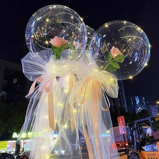 LED Luminous Balloon Rose Bouquet