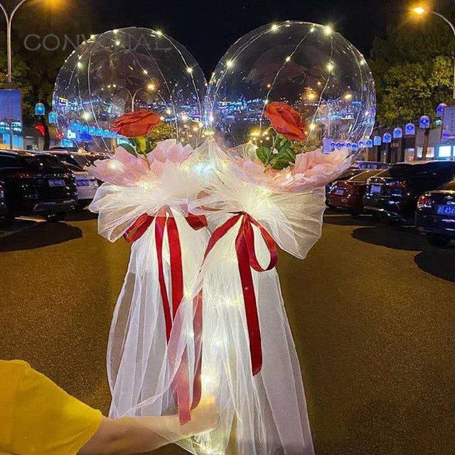 LED Luminous Balloon Rose Bouquet