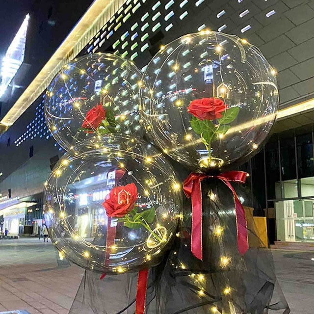 LED Luminous Balloon Rose Bouquet