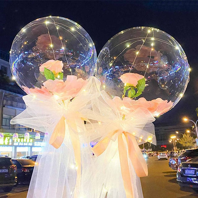 LED Luminous Balloon Rose Bouquet