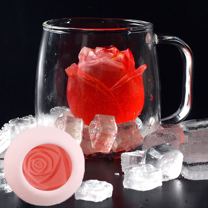 3D Rose Shape Ice Cube Mold