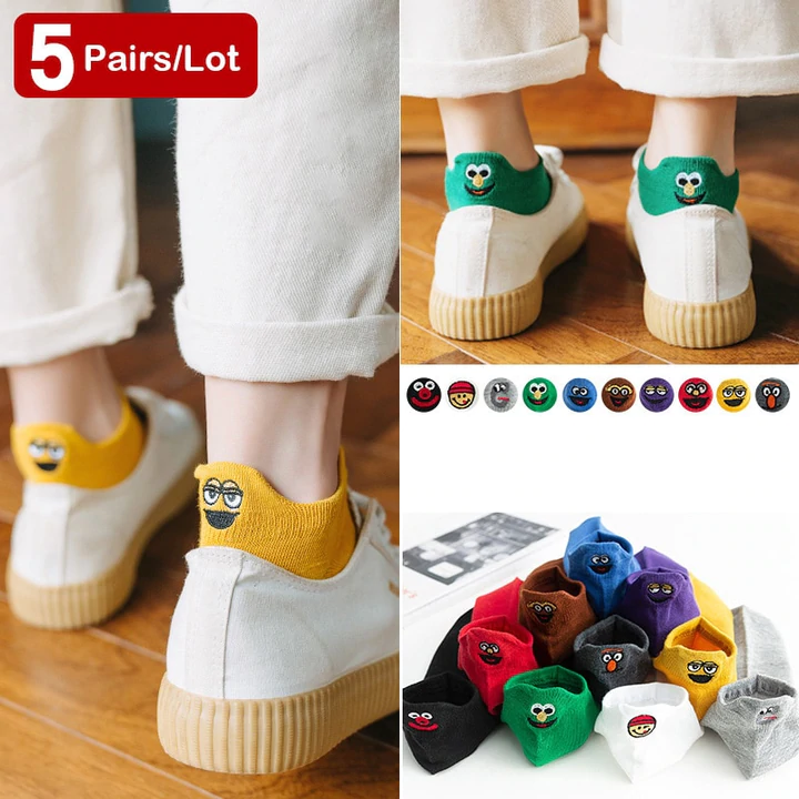 Embroidered Cartoon Women Socks