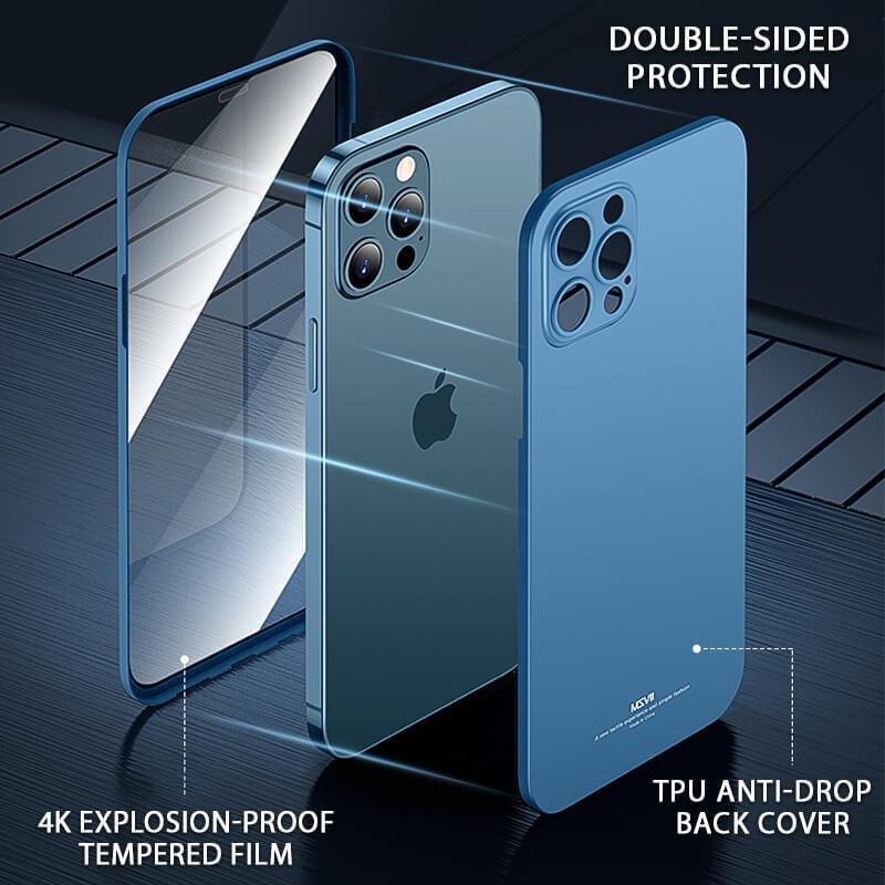 Upgraded Tempered Glass Lens Protective Case for iPhone