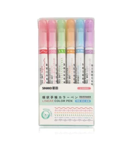 Dual Tip Pens with 6 Different Curve Shapes Fine Tips (6 PCS)