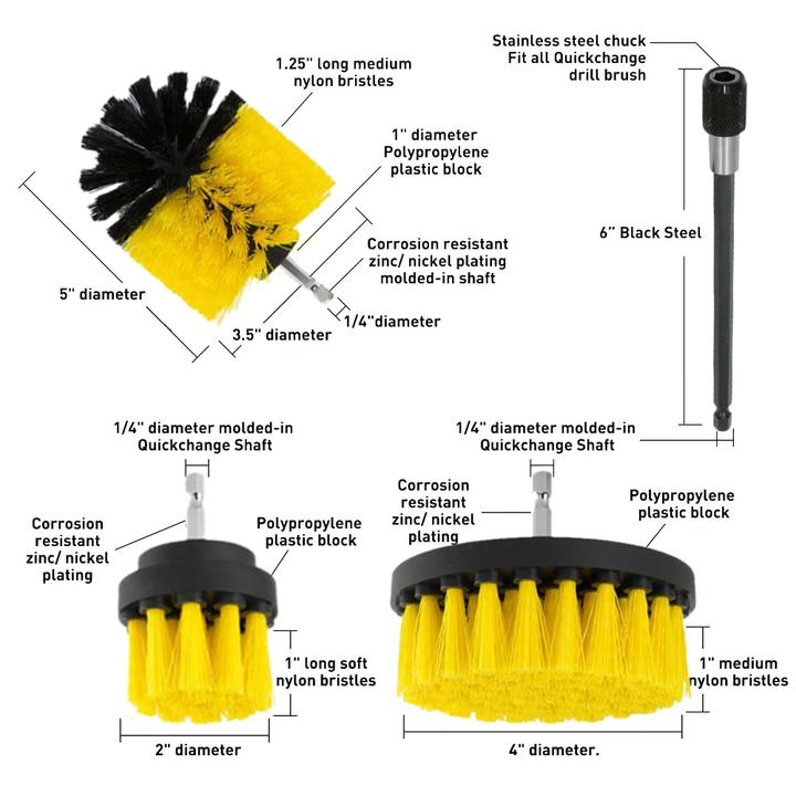 Piece Drill Brush Attachment Set