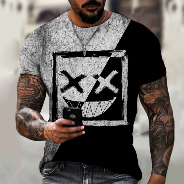 Men's T-Shirt 3D Print Graphic Optical Illusion Plus Size Short Sleeve Casual Tops