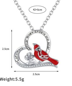 Cardinal Heart Pendant Necklace