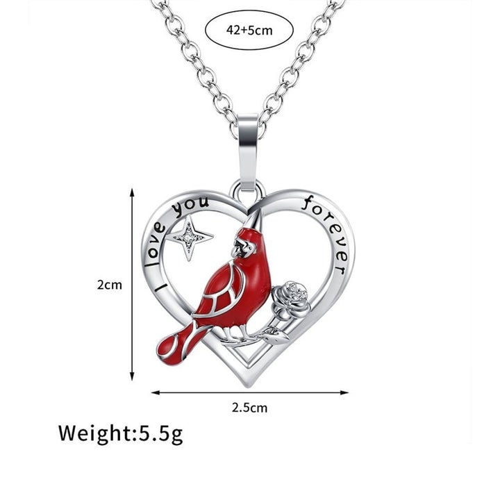 Cardinal Heart Pendant Necklace